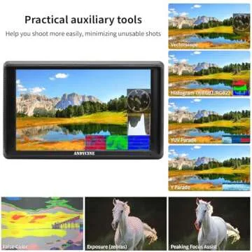 ANDYCINE A6V2 6 Inch HDMI Field Monitor 1920x1080 DC 8V Power Output Swivel Arm for Mirroless Camera and Gimbals