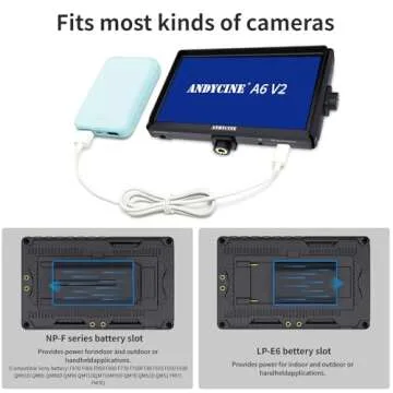 ANDYCINE A6V2 6 Inch HDMI Field Monitor 1920x1080 DC 8V Power Output Swivel Arm for Mirroless Camera and Gimbals