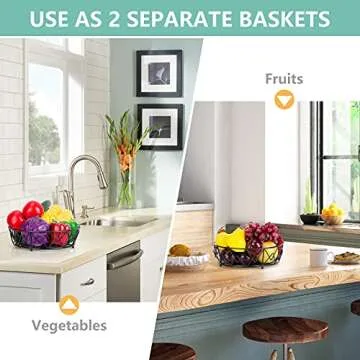 ESEOE 2 Tier Fruit Basket - Stylish Kitchen Organizer