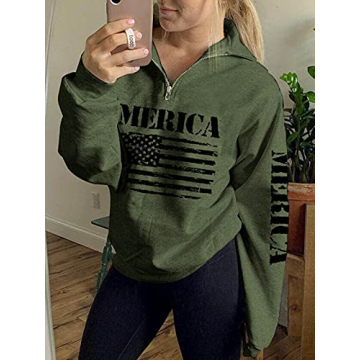 MORCHOY Womens USA Flag Hoodie for Casual Comfort
