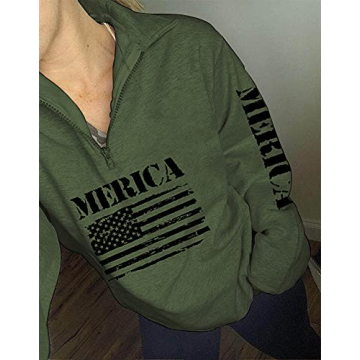 MORCHOY Womens USA Flag Hoodie for Casual Comfort