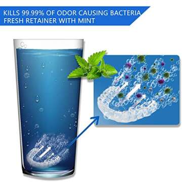 Retainer Cleaner Tablets 120 Tablets - 4 Months Supply, Cleaning Tablets for Denture Aligners Invisa...