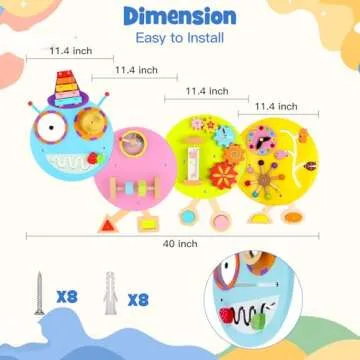 Caterpillar Activity Wall Panels - Montessori Sensory Toy for Kids