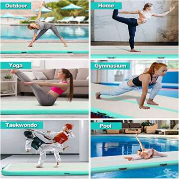 GYUEM 13ft Gymnastics Air Mat Tumble Track Tumbling Mat Inflatable Floor Mats With Electric Air Pump