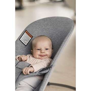 BabyBjörn Bouncer Bliss, 3D Jersey, Light Gray