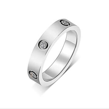 Aojun Fashion Classic 18K Gold Plated Titanium Steel Women Stacking Ring Best Gifts Couples Valentin...