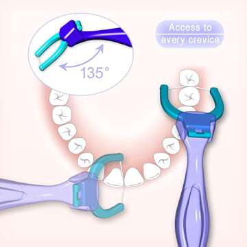 T.Smile Dental Flossers Kit with 300 Refills and Handles