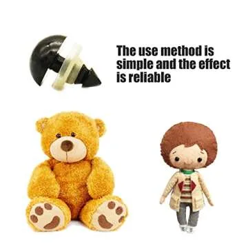 150pcs Safety Eyes for Amigurumi 16mm Plastic Crochet Doll Eyes with Washers for Knitting Crochet Crafts., Black