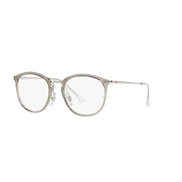 Ray-Ban RX7140 Square Prescription Eyewear Frames in Transparent Grey 51 mm