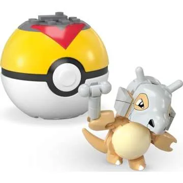 MEGA Pokémon Building Toys Set Squirtle & Cubone with 45 Pieces, 2 Poseable Characters and Poké Ball, 2 Inches Tall, for Kids