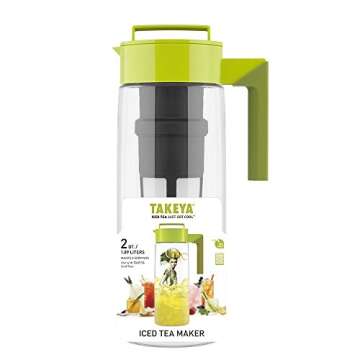 Takeya Premium Quality Iced Tea Maker with Patented Flash Chill Technology Made in the USA, BPA Free, 2 Quart, Avocado
