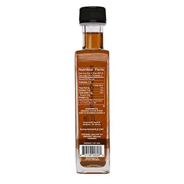 Runamok Organic Bourbon Barrel Aged Maple Syrup - Vermont Maple Syrup, Pure Maple Syrup for Cocktails, Cheese Pairing & Perfect To Be Used As Pancake Syrup, Maple Syrup Organic | 8.45 Fl Oz (250mL)