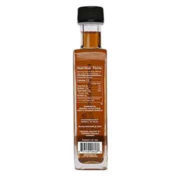Runamok Organic Bourbon Barrel Aged Maple Syrup - Vermont Maple Syrup, Pure Maple Syrup for Cocktails, Cheese Pairing & Perfect To Be Used As Pancake Syrup, Maple Syrup Organic | 8.45 Fl Oz (250mL)