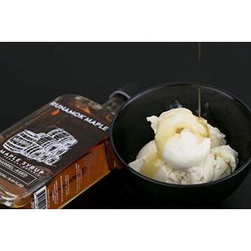 Runamok Organic Bourbon Barrel Aged Maple Syrup - Vermont Maple Syrup, Pure Maple Syrup for Cocktails, Cheese Pairing & Perfect To Be Used As Pancake Syrup, Maple Syrup Organic | 8.45 Fl Oz (250mL)