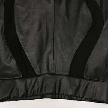 Uni Clau Women's Sexy Sheer Mesh Two Piece Jumpsuits See Through Tube Crop Top PU Leather Skinny Long Pants Club Romper Black L