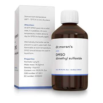 DMSO Pharma Grade 99.9% Ph. EUR. 8.45 fl oz - 250ml | Pure Liquid DMSO in Amber Glass Bottle | Undil...