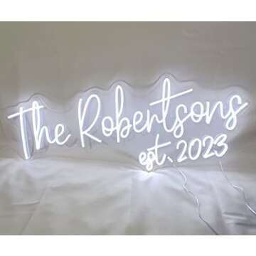 Custom Neon Signs, Personalized Wedding Neon Signs, Name Neon Signs, Business Logo Neon Signs (3 Lines Text)
