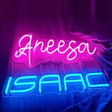 Custom Neon Signs, Personalized Wedding Neon Signs, Name Neon Signs, Business Logo Neon Signs (3 Lines Text)