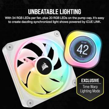 CORSAIR H150i LCD Liquid CPU Cooler - RGB Customization