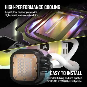 CORSAIR H150i LCD Liquid CPU Cooler - RGB Customization