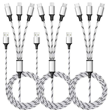 Nylon Braided Multi Charging Cable 3 Pack 5ft