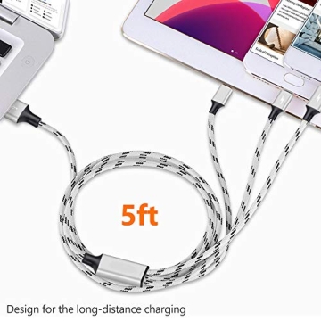 Nylon Braided Multi Charging Cable 3 Pack 5ft