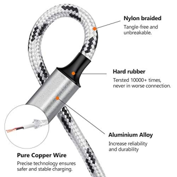 Nylon Braided Multi Charging Cable 3 Pack 5ft