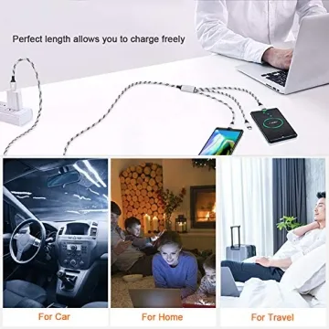 Nylon Braided Multi Charging Cable 3 Pack 5ft