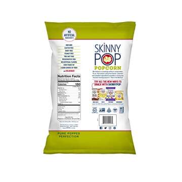 SkinnyPop Original Popcorn, Gluten Free, Vegan Popcorn, Non-GMO, Healthy Popcorn Snacks, Skinny Pop 6.7oz Party Sized Bags (6 Count)