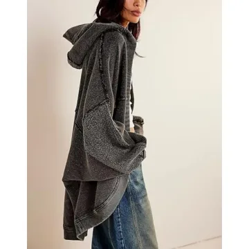 Lightweight Hoodie Cardigans Y2K Open Front Fall Jacket