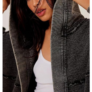 Lightweight Hoodie Cardigans Y2K Open Front Fall Jacket