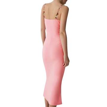 Women Sexy Backless Satin Maxi Dresses Spaghetti Strap Floral Print Dresses Slim Fit Elegant Long Dresses Night Party Outfits