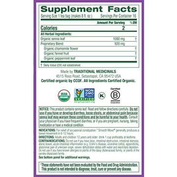 Organic Smooth Move Tea with Chamomile for Digestive Relief