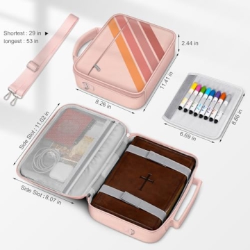 FINPAC Large Bible Cover with Shoulder Strap Multi-Purpose Organizer