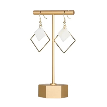 GemeShou Gold Metal Earring T Bar Stand - Elegant Jewelry Display for Photography