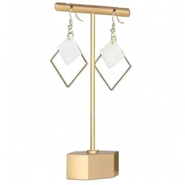 GemeShou Gold Metal Earring T Bar Stand for Stylish Display