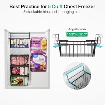 iSPECLE Chest Freezer Baskets - 2 Pack Hanging Organizers