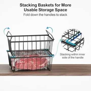 iSPECLE Chest Freezer Baskets - 2 Pack Hanging Organizers