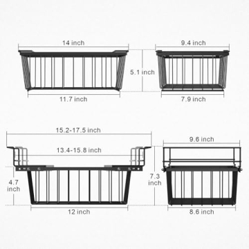 iSPECLE Chest Freezer Baskets - 2 Pack Hanging Organizers