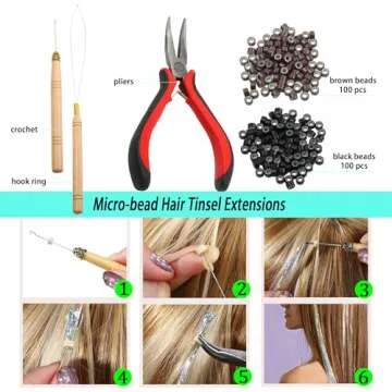 NIACONN 18 Colors Hair Tinsel Kit, 48 Inch 3900 Strands Glitter Tinsel Hair Extensions for Women, Fairy Hair Tinsel for Christmas New Year Halloween Cosplay Party