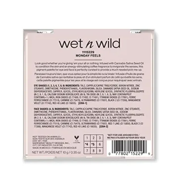 wet n wild Mood Cannabis Sativa Seed Oil Infused Makeup, Eyeshadow Palette, Monday Feels