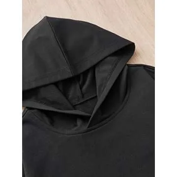 COZYEASE Girls' Letter Graphic Cute Hoodies Long Sleeve Pullover Hoodie Sweatshirt Black 11-12Y