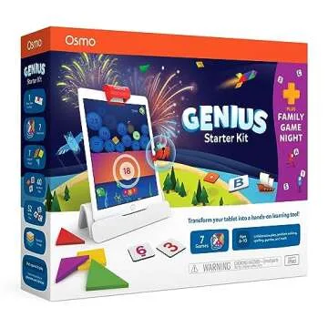 Osmo Genius Starter Kit - 7 Educational iPad Games for Spelling & Math, Ages 6-10