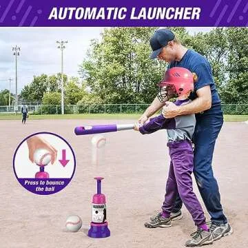 HYES Baseball Set - Safe, Adjustable 3 Ways to Play