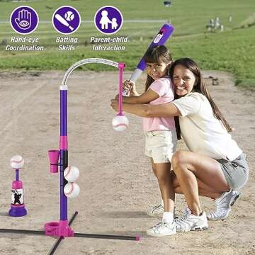 HYES Baseball Set - Safe, Adjustable 3 Ways to Play