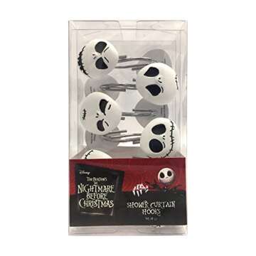 Disney Nightmare Before Christmas Jack Skellington 12-Piece Shower Curtain Hooks