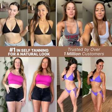 Self Tanner Bundle - Self Tanning Lotion with Self Tanner Mitt, Exfoliating Glove and Face Lotion Applicator for a Streak Free Natural Glow and a Bronze Self Tan - Self Tanning Mitt Provides Even Tan