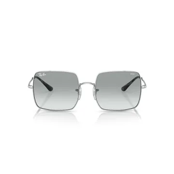 Ray-Ban Women's RB1971 Square Evolve Polarized Sunglasses, Silver/Photochromic Azure Gradient Blue, 54 mm + 1