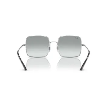 Ray-Ban Women's RB1971 Square Evolve Polarized Sunglasses, Silver/Photochromic Azure Gradient Blue, 54 mm + 1