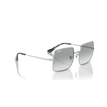 Ray-Ban Women's RB1971 Square Evolve Polarized Sunglasses, Silver/Photochromic Azure Gradient Blue, 54 mm + 1
